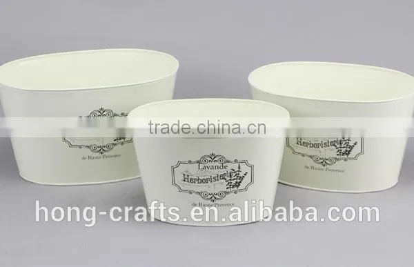 New Style Lavender Design Oval Metal Flower Base Pot for Garden photo-5