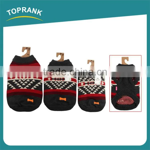 Classical Winter Small Black Geometric Patterned Knitting Sleeveless Dog Pet Sweater photo-4