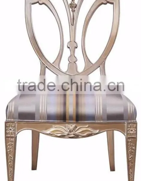 Stylish Royal European Style Golden Chippendale Floral Dining Chair With Sharp Contrast Purple and Golden Fabrics BF12-04254d photo-2