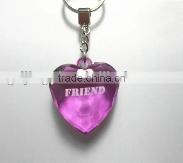 2015 China Different Color Acrylic Clear Hanging Decoration Transparency Heart With Key Ring photo-5