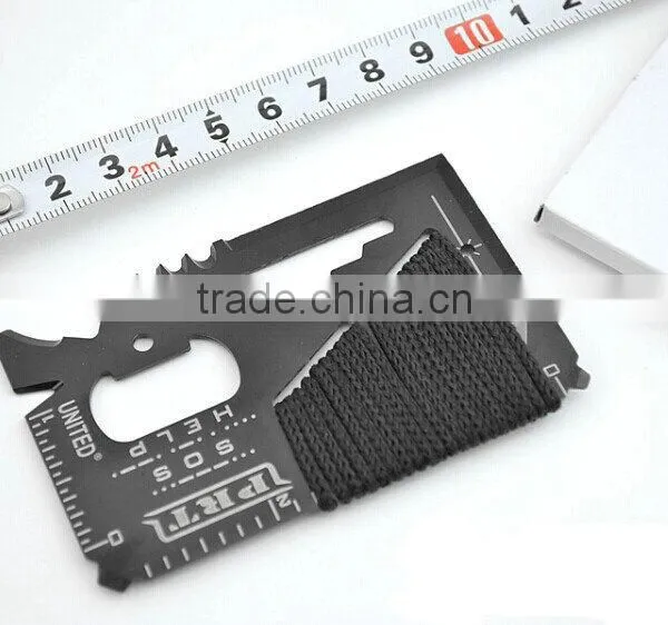 Useful 14 in 1 Multi Function Survival Tools Card With Rope photo-5