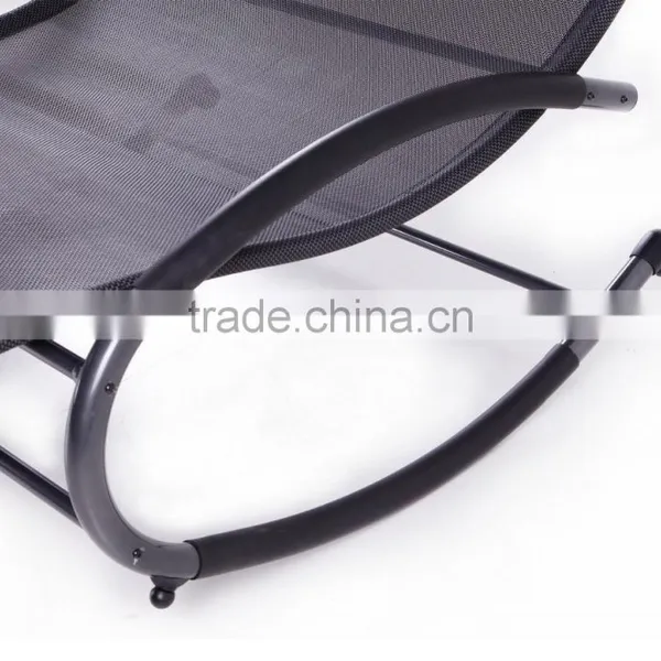 Patio Garden Metal Double Chaise Rocker Seat Swing Chair photo-5