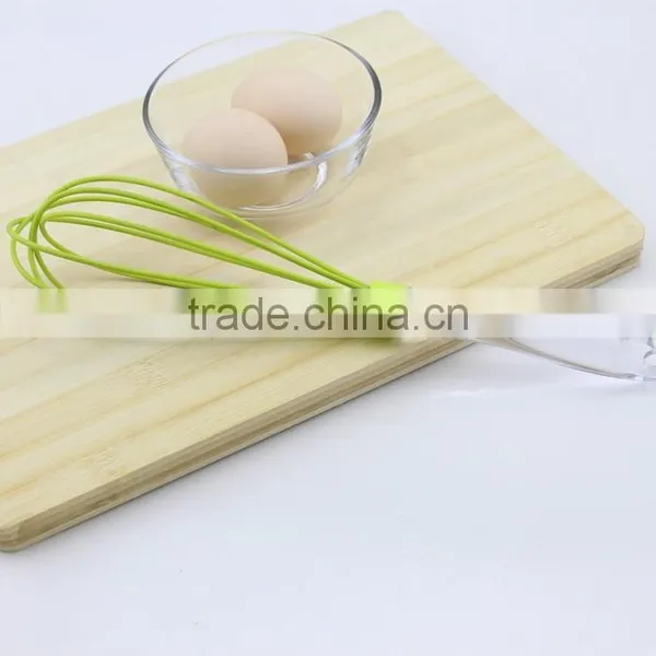 Soft Acrylic Handle Light Green Silicone Egg Whisk photo-3