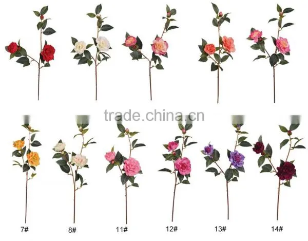 Hot Sale Dongguan Artificial Flowers Real Touch Camellia Fake Silk Flowers For Wedding Decoration photo-5