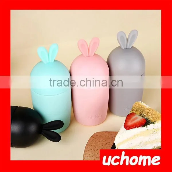 UCHOME BPA Free Rabbit Shaped Gym Glass Water Bottle photo-3