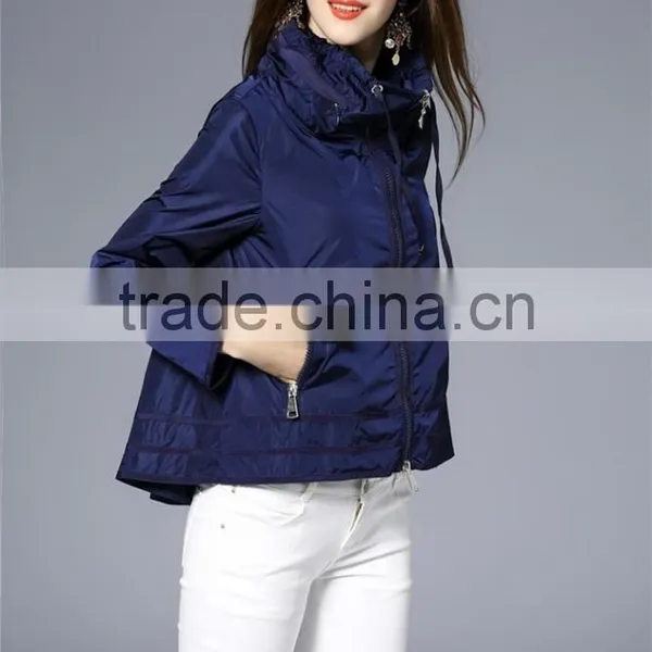 New Style Custom Army Green and Navy Nylon Hoodie Jacket Cheap Price photo-4