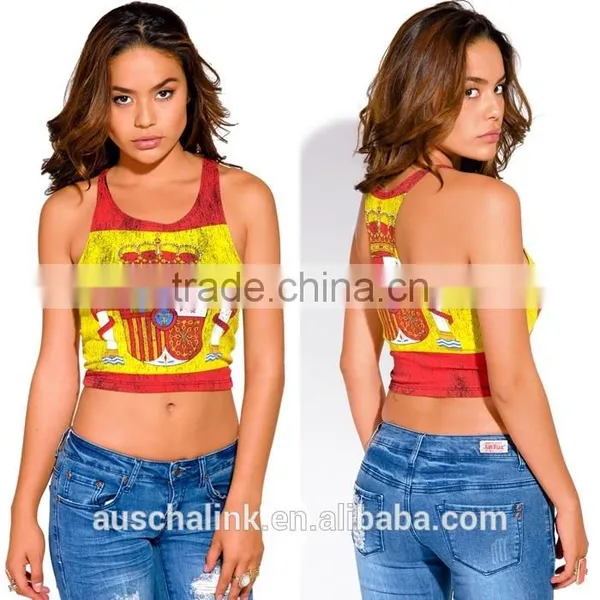 Spanish Lady Flag Burnout Graphic Custom Print Tank Top photo-6