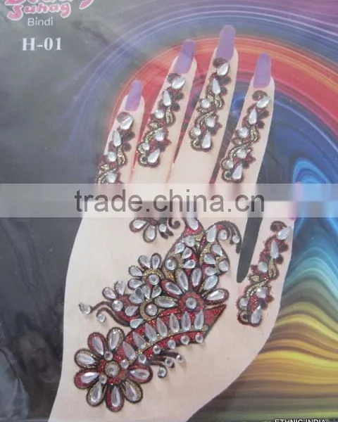 HAND Tattoo Sticker BINDI HENNA Glitter STICKER photo-2