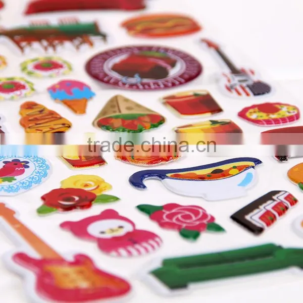 Children Puffy Sticker ,multicolor Decoration PVC Stikcer Bubble DIY Sticker Carton Pop-up Sticker Crystal Sticker photo-5