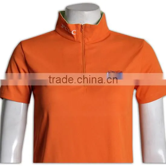 Orange Color Lady Shirt With High Collar Shirt photo-4