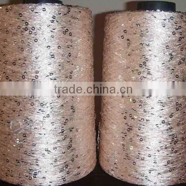 150D polyester yarn with 2mm sequin for knitting