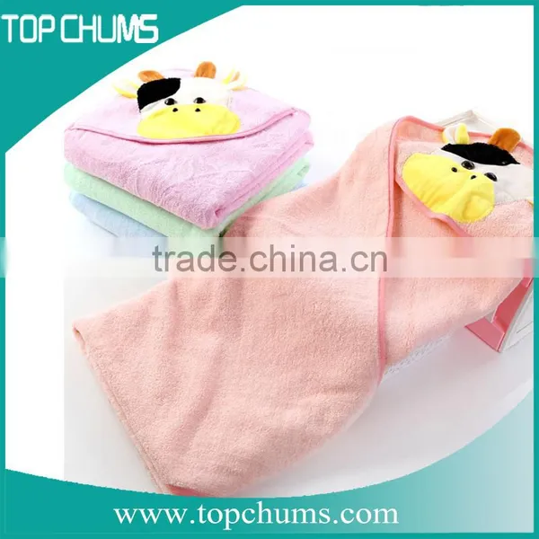 Custom Made Cow Shape Terry Appique 100% Cotton Baby Hooded Bath Towel Softextile photo-2