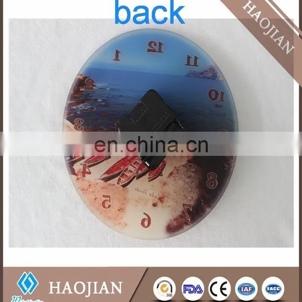 Sublimation Tempered Smooth Surface Glass Clock With Hands and Mechanism photo-2