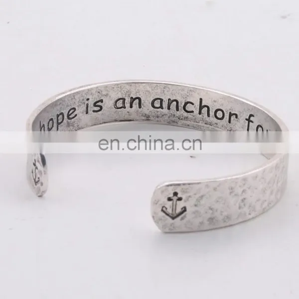 Hammered Vintage Hope is an Anchor for the Soul Cuff Bracelet photo-3