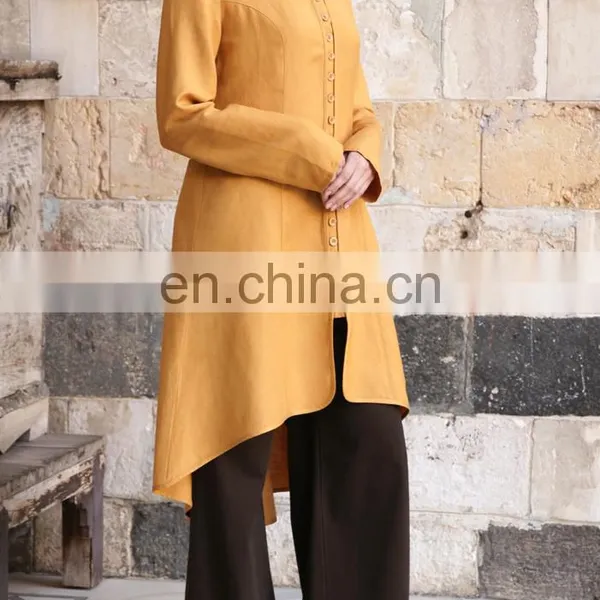 Muslim Women Linen Long Sleeves Tunic(16042002) photo-2
