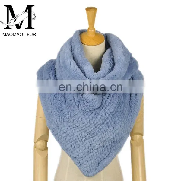 2015 High Quality Market Sell Luxury Brand Hand Knitted Rex Rabbit Fur Scarf Winter photo-6