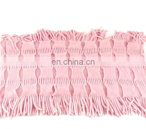 Wholesale Hot Sell Street Fashion Style Mix Color Knit Loop Scarf With Tassel photo-3