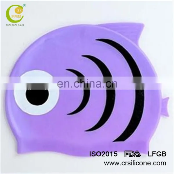 Children Kids Silicone Swim Swimming Cute Cartoon Cap Hat Fish Shark Goldfish photo-5