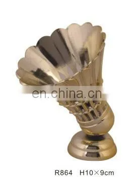 Golden souvenirs badminton shuttlecock award trophy