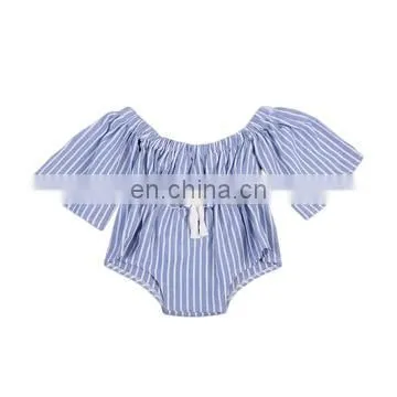 Wholesale Cotton Infant Clothing Baby Girls Romper Dress Flutter Sleeve Romper photo-2