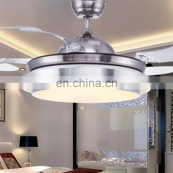 Factory Direct Living Room Restaurant Bedroom Silver LED Fan Lights Modern Minimalist Chandelier Ceiling Fan Light photo-5