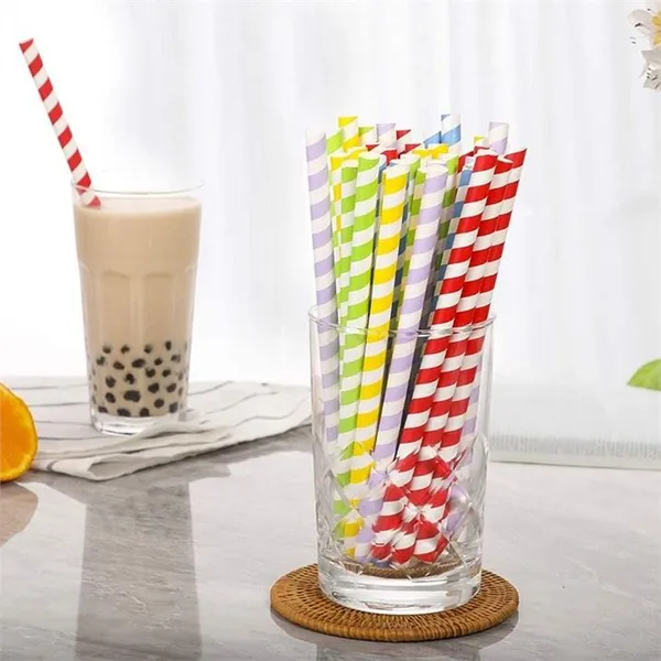 Coloured Disposable Paper Straws for Fruit Wine