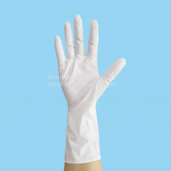 Long Cuff Whie Nitrile Disposable Gloves For Medical Industry Factory