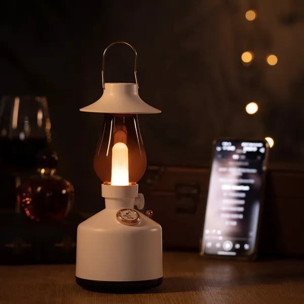 Factory New Retro Kerosene Lamp Audio Creative Custom Bedroom Hotel Home Atmosphere Light Bluetooth Speaker photo-4