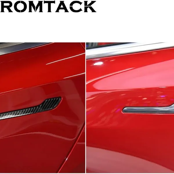 TIBROMTACK Carbon Fibre Door Handle Cover Protective Stickers for Tesla Model Y2020 Model 3 photo-5