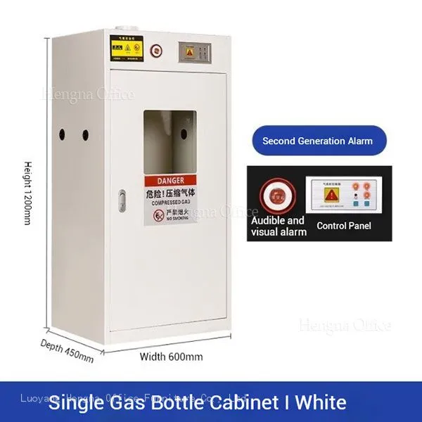 Triple-Bottle Gas Safety Cabinet With Removable Mounting Bracket and Gas Line Pass-Through Holes for Water and Wastewater Treatment Plants photo-3