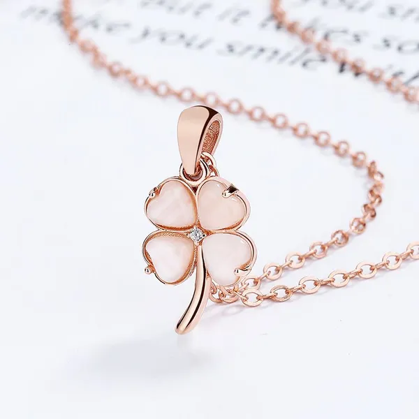 Premium Natural Opal Clover Necklace Four-Leaf Shamrock Pendant Women's Lucky Jewelry for Daily Wear and Celebration photo-4