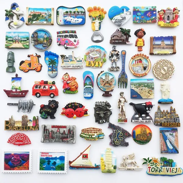 Wholesale Price Personalized Brazil Ukraine Chile Colombia Italy Spain Tourist Souvenirs Custom 3D Poly Resin Polyresin Fridge Magnet Factory