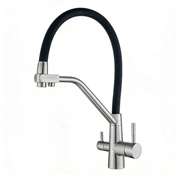 Kitchen Faucet Brushed Nickel Stainless Steel, Single Handle Classic Sink Faucet for Farmhouse Bar Laundry Room RV photo-4