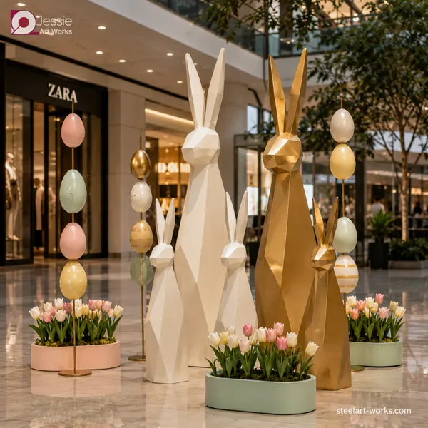 Decorações de Coelhinho da Páscoa Iluminadas para Parques Temáticos