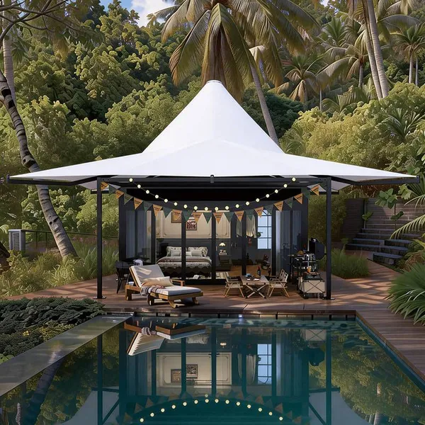 Junxin Coody Kuchen Hotel Tents, Luxury Wilderness Homestay Tents for Cultural and Tourism Scenic Spots, Thermal Insulation and Soundproof, for Vacation Reception photo-3