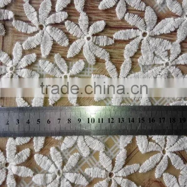 Cotton Mesh Lace Fabric/Embroidery Flower Lace/Water Soluble Lace For Garment Accessory photo-4