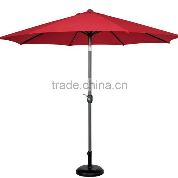 Top Quality Luxury Commercial Grade Durable Outdoor 9 Foot Light Wooden Parasol With Crank