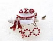 Wholesale Vnistar Rhinestone Lady's Hat Shape Brooch With Delta Sigma Theta 100 Sorority 2016 Mascot Lapel