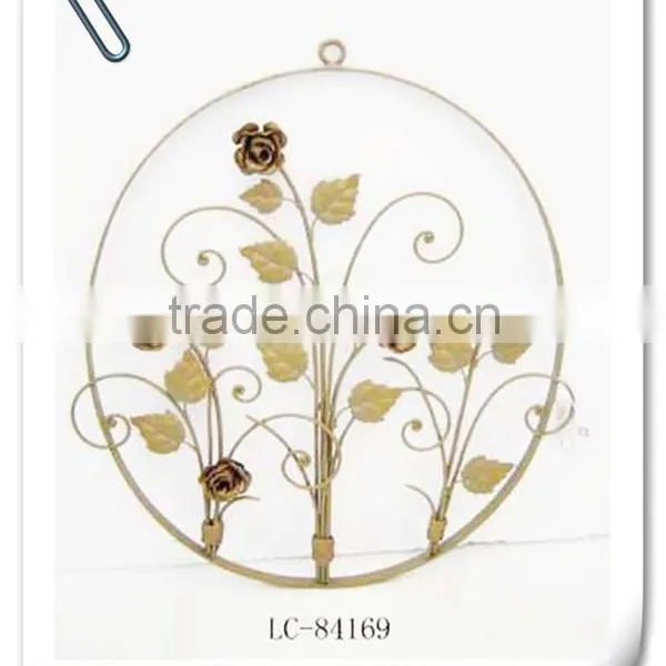 LC-84330 Vintage Home Hanging Metal Triangle Wrought Iron Wall Decor photo-3