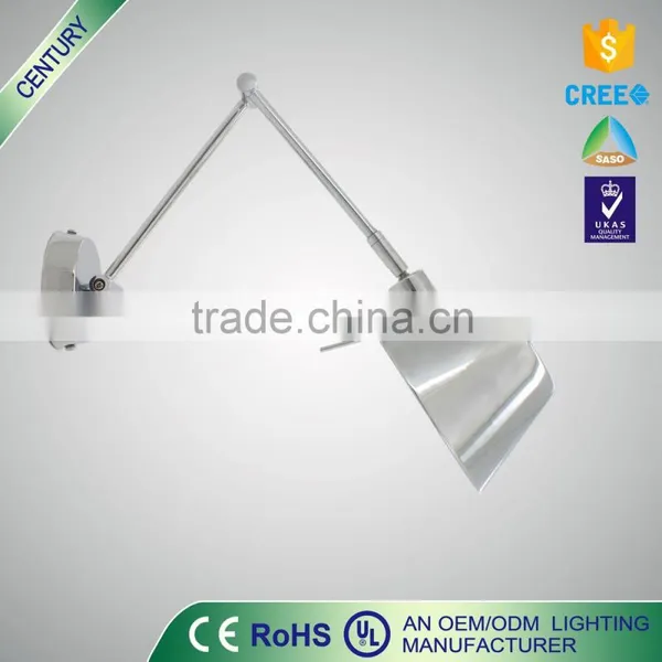 Best Quality Rohs/CE/UL Foldable E18 Matel Modern Chrome Indoor Wall Lamp Quality Choice