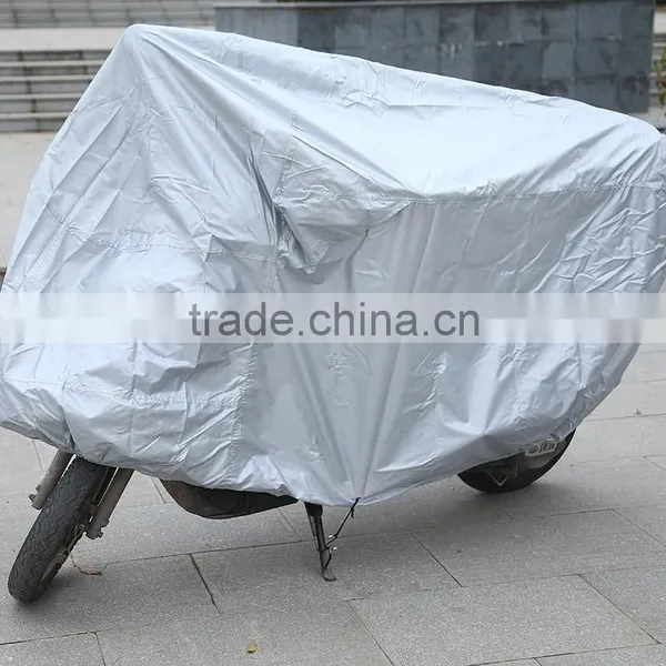 190T Polyester Taffeta PU Coated Motorbike Cover Silver Color