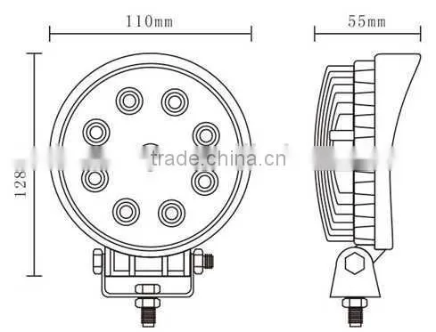 27w Round Working Lamp 30/60 Degree Spot Beam LED Work Light photo-5
