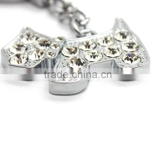 Metal Crystal Dog Shaped Keychain photo-2