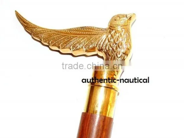 NAUTICAL BRASS BIRD HANDLE WALKING CANES-DECORATIVE WALKING CANES-DESIGNER WALKING CANES Wk1168 photo-3