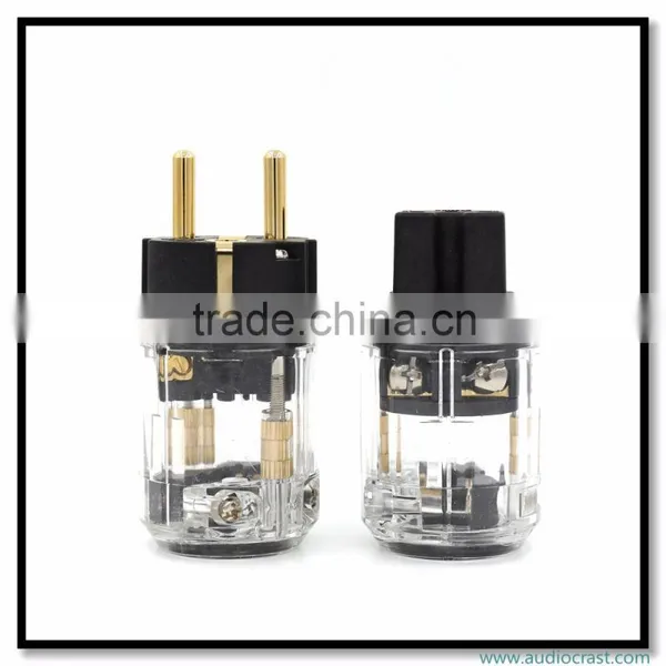 OEM/ODM Gold Plated EU Schuko Mains Power Plug + IEC Connector Audio photo-3