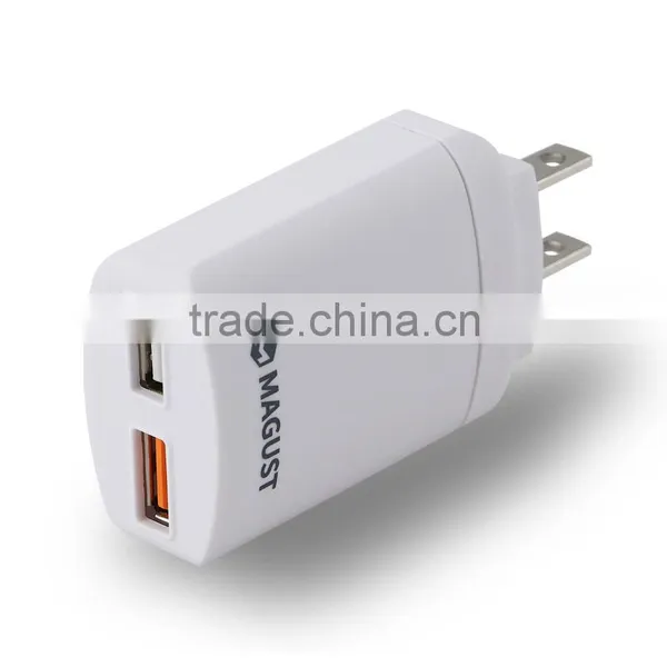 Quick Charge 3.0 Daul USB Wall Charger, USB Travel Charger, Travel Charger White photo-2