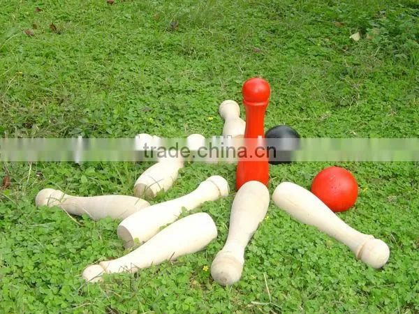 Skittle Outdoor Game Set,yard Game Wooden Bowling Pins,sport Toy Bowling photo-2
