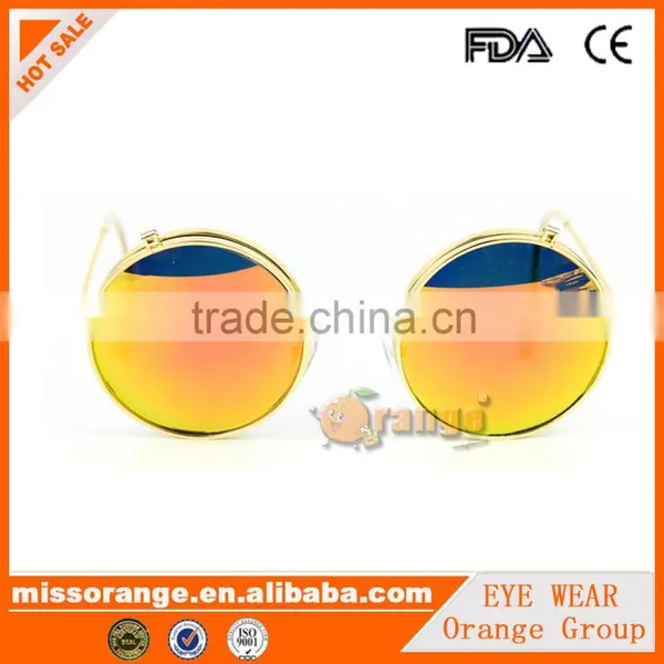 Gold and Red Lenses Mirror Eyewear Sunglasses 2016 Women Eyeglasses photo-2