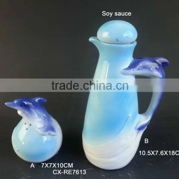 Hand Crafted Ceramic Dinnerware Dolphin Decorative Ceramic Wall photo-6