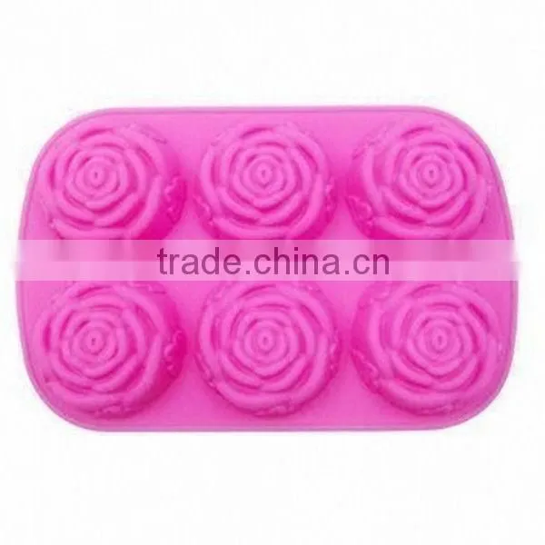 Hot Sale Customed Logo and Design Silicone Rose Cake Mold